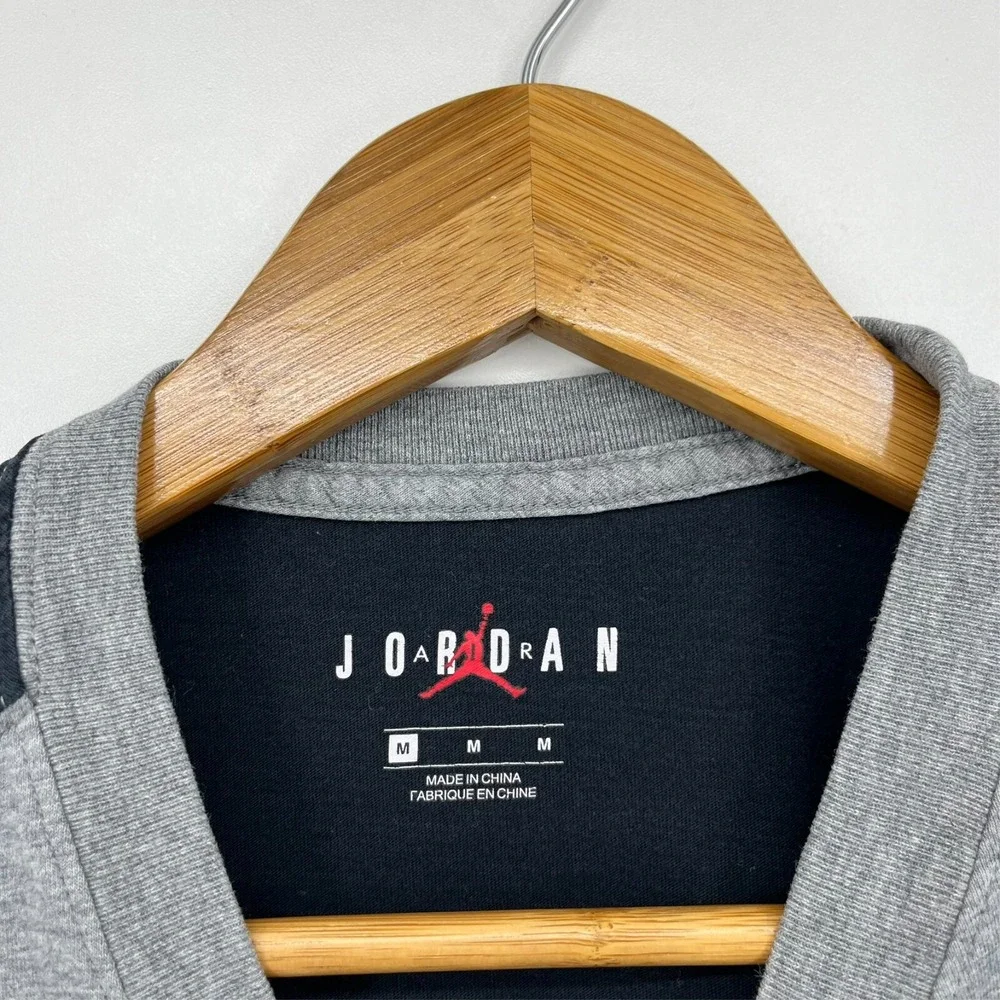 Jordan Air T-Shirt Men's M‎ Gray Jumpman Logo Solid Crew Neck Short Sleeve